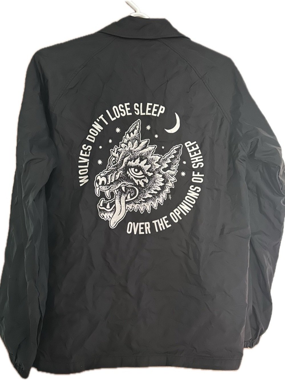 Sketchy Tank wolves windbreaker S / Small, black